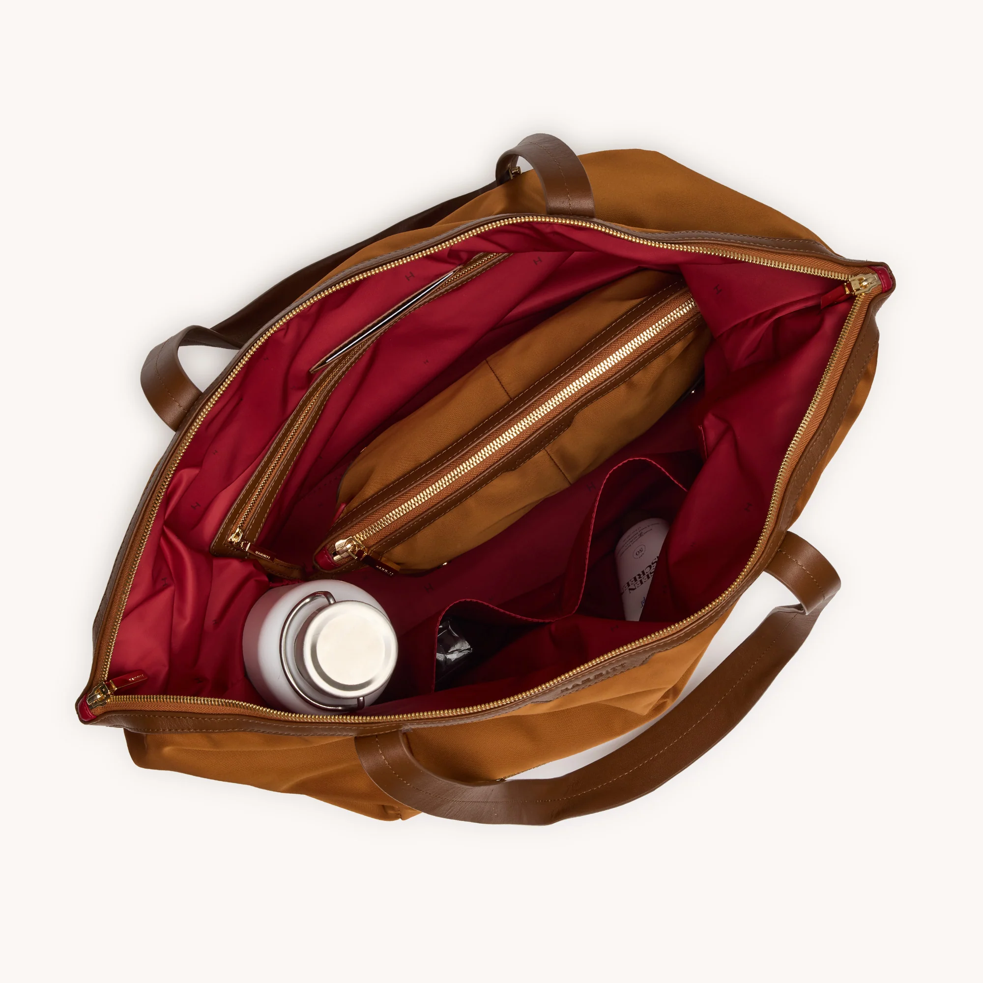 Zoe Tote | Amber Nylon/Gold - Image 13