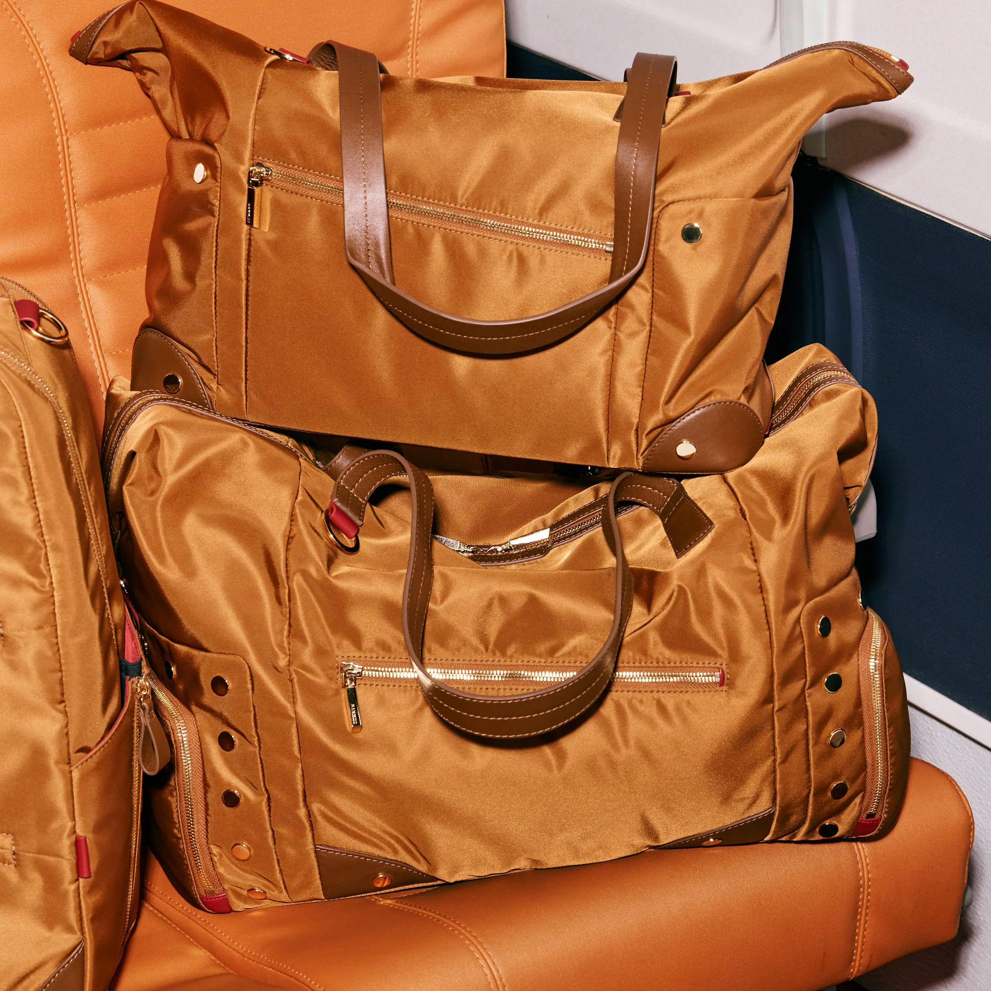 Zoe Tote | Amber Nylon/Gold - Image 14