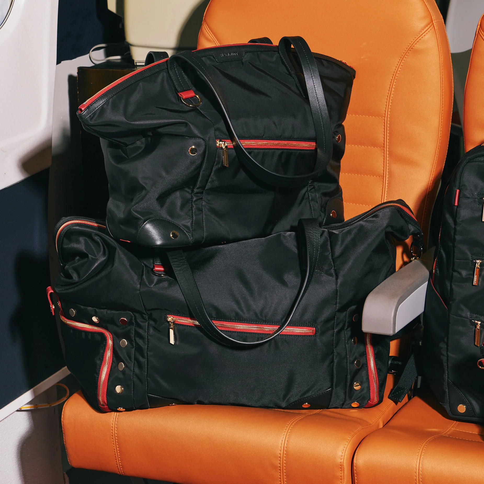Ivy Weekender | Black Nylon/Gold Red Zip - Image 18
