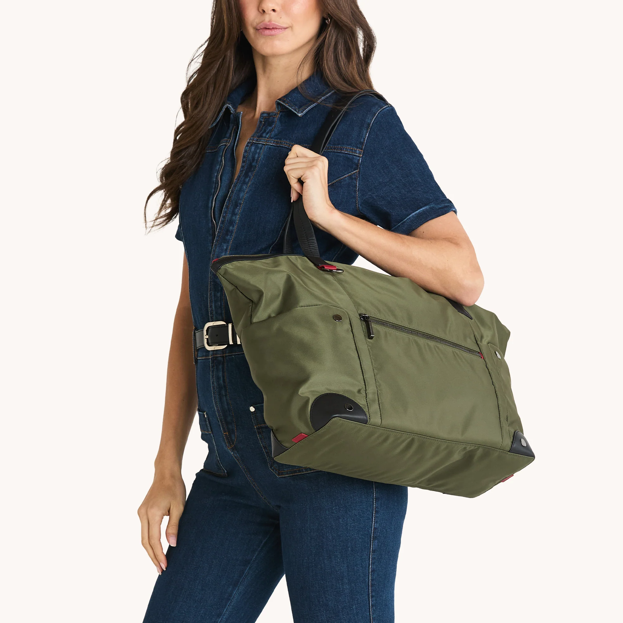 Zoe Tote | Jade Nylon/Gunmetal - Image 4