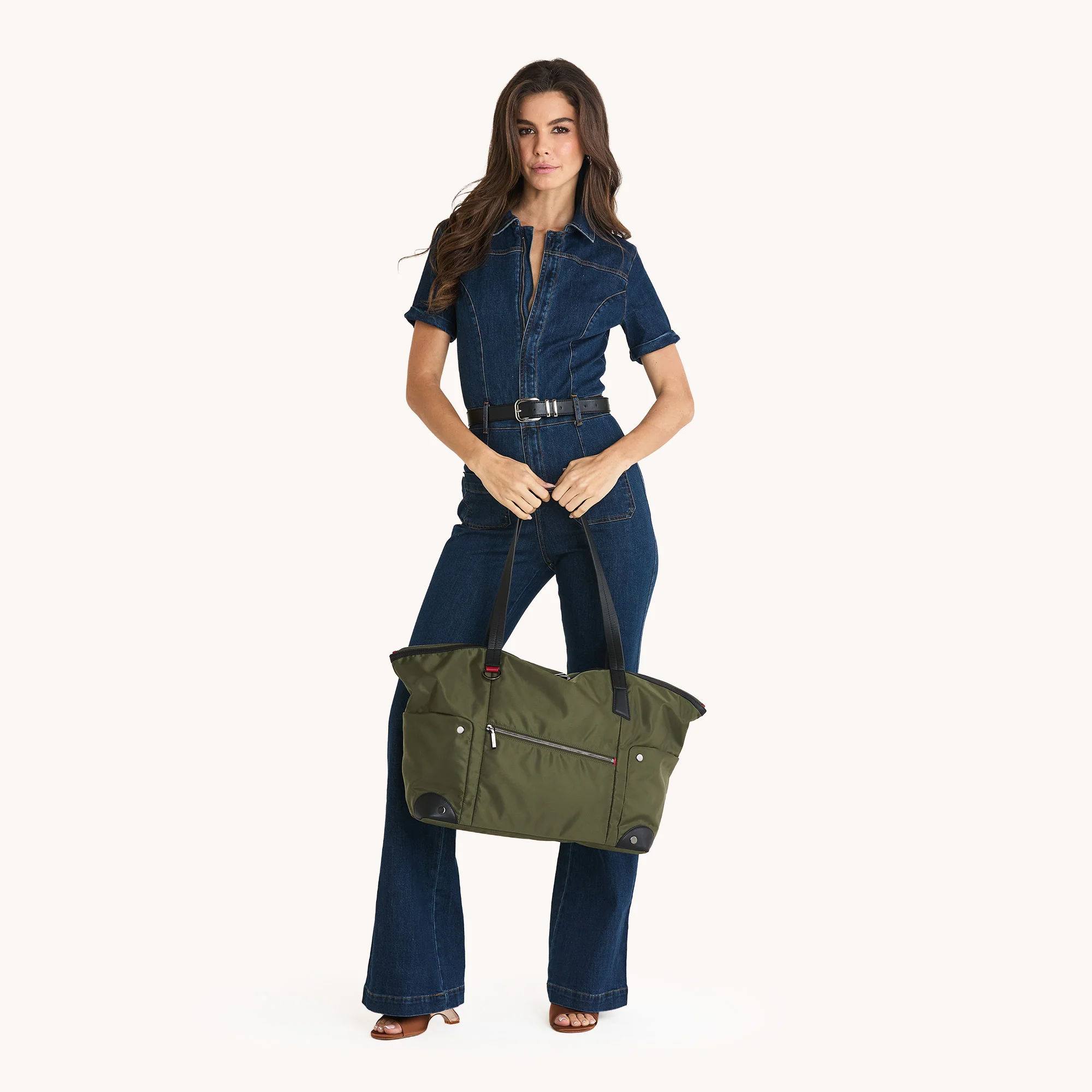 Zoe Tote | Jade Nylon/Gunmetal - Image 5